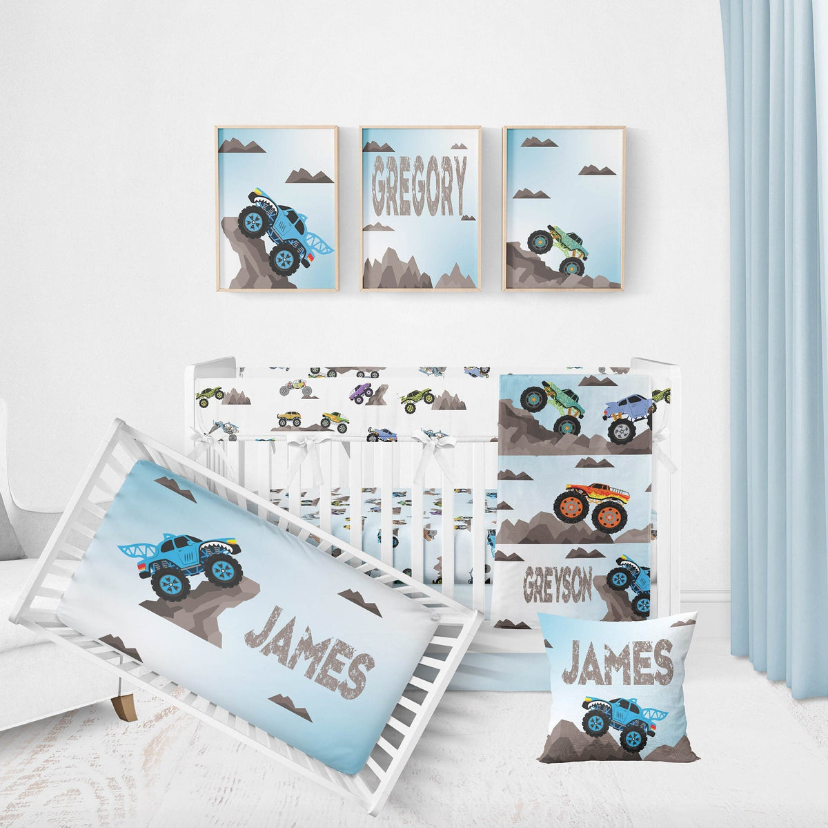 Monster truck 2025 crib bedding