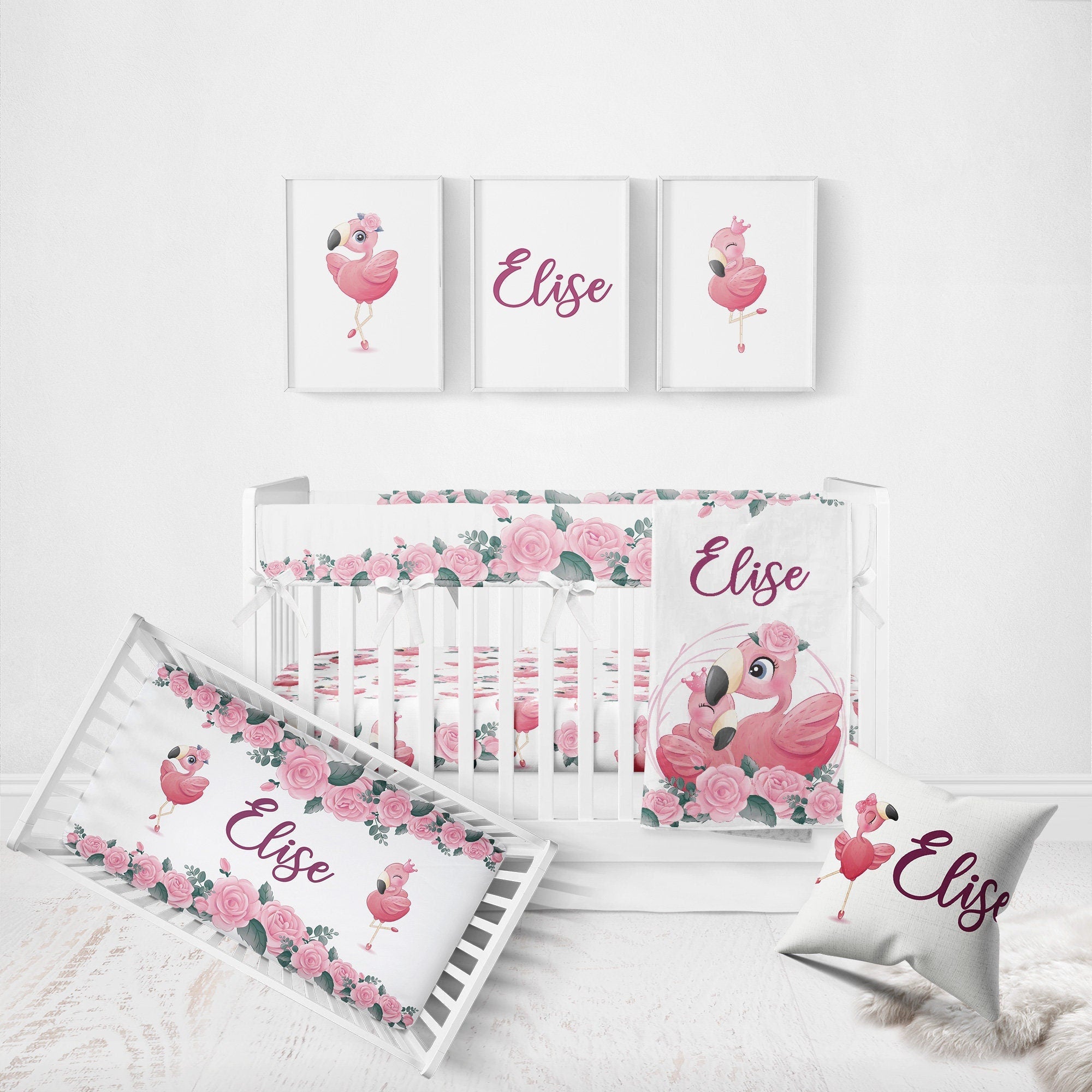 Flamingo discount crib bedding